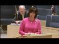 Mona Sahlin i riksdagens frågestund om varsel - och jobbkris
