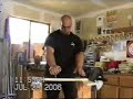 Driving a nail through wood