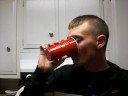 Travis drinking