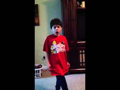 Justin singing a mash up