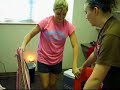 Britni in the suitcase! bball camp part 1