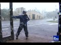 Hurricane forces Morrow to hold on tight