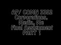 AP/COMN 3352, Final Project (Part 1)
