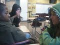 oka and lucero battling it at a staring contest.then isa gets bonked on the cabeza