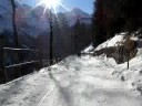 Sledging from Murren to Gimmelwald