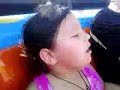 little girl on roller coaster