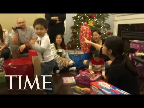 how to react when opening presents