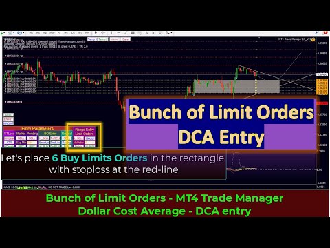 Bunch of Limit Orders (DCA) Entry – MT4 Trade Manager EA