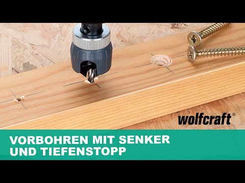 wolfcraft Vorbohrer mit Senker und Tiefenstopp 2544000