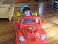 MY BIG RED CAR, with baby Christian