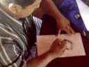 Speed caricaturist, Sajive in action.