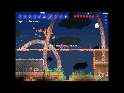 preview-Let\'s Play Terraria 3! - 003 - 2nd boss fight, Eater of Worlds (ctye85)