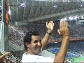 before the 100 meters final in athens,nothing happens, everybody is waiting for the big moment, and then the music starts... 70.000 people from all over the world dancing the syrtaki.
