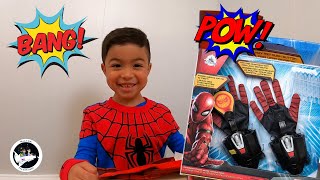 Disney Marvel Far From Home Spider-Man Web Shooter Play set with Milton!!!