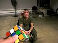 Amazing Marine finishes Rubiks Cube