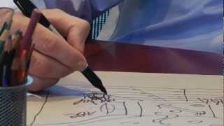 Gordon Gill sketches with Michael Doyle, Chair of the Board of the National Museum of Health and Med