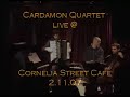 the cardamon quartet is bringing the cultural frontier closer and redrawing the musical map. synthesizing latin and mediterranean syncopation, israeli folk and classical, the experiments of jazz and the pillars of popular and orchestral composition, the quartet's inventive performances follow the winding path of the immigrant, exile and explorer -- picking up influences along the way and working with whatever inspiration is at hand...

uri sharlin -- accordion, piano
gilad harel -- clarinet
dan aran -- percussion
greg heffernan -- cello 

www.cardamonquartet.com