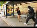 Woman Attacked by Ninja at Bus (stop motion)
