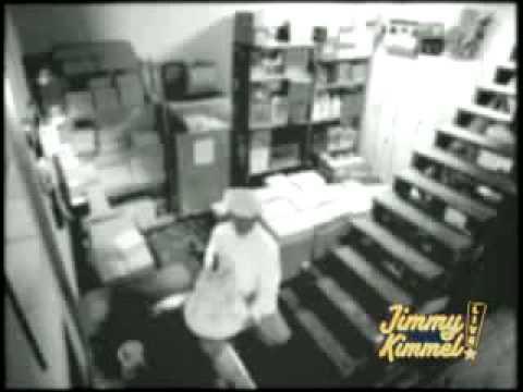 fat woman falls down trapdoor .