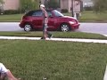 Amazing skate melon over the golf cart