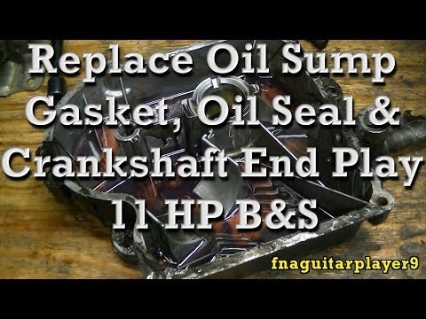How to Replace Crankcase Oil Sump Gasket/seal & Crankshaft End Play on 11HP Briggs