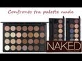 Confronto tra palette di ombretti nude