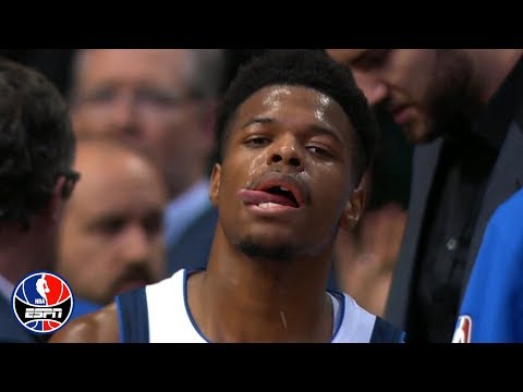 Video: Dennis Smith Jr.'s tooth knocked out by Patrick Beverley | NBA on ESPN