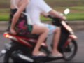 old movie about Ania and Kan riding on motobike