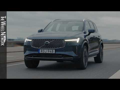 2025 volvo xc90 b5 awd  denim blue  driving interior exterior