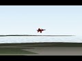 X-Plane F-18 Active Very low High alpha pass.