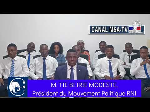 Côte d'Ivoire : Conférence de Presse de M. TIE BI IRIE MODESTE, Président du RNI