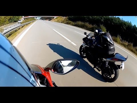 F3 - Gefilmt mit 4 GoPro Kameras. Jeweils 2 an eim Motorrad. Beschleinigung vom 2. Gang - Top Speed und vom 3. Gang - Top Speed MV Agusta F3 675 - 128PS (126HP) Y...