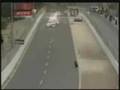 Run away tire falls right into place