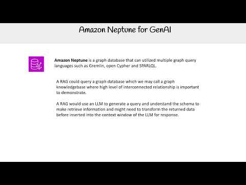 Leveraging Amazon Neptune for Generative AI Applications - AWS AI Practitioner AIF-C01