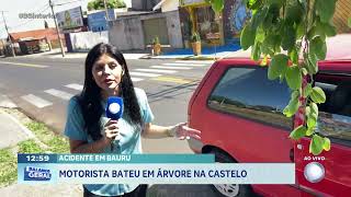 Acidente em Bauru: motorista bateu em árvore na castelo