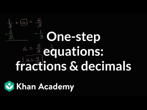 One-step addition & subtraction equations: fractions & decimals