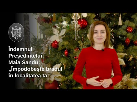 Președinta Maia Sandu îndeamnă primarii și tinerii din toată țara să decoreze, în localitățile lor, cel mai creativ și original Pom de Crăciun