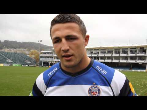 Sam Burgess arrives at Bath