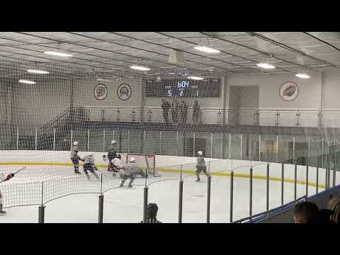 Gianni Annicchiarico GCHS #11 white / red jersey, center to goal, Varsity Game # 1 v Pope John 2022