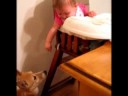 Emily feeding the dogs