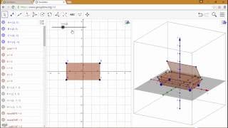 Construction d\'un pavé droit et de son patron avec Geogebra 3D