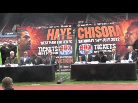 DAVID HAYE v DERECK CHISORA PRESS CONFERENCE FULL & UNCUT- iFILM LONDON