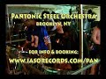 pantonic steel orchestra rehearses for panorama at their brooklyn new york pan yard.