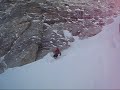 Skiing West Hourglasss Couloir on Nez Perce in nice April powder with Chris Onufer.