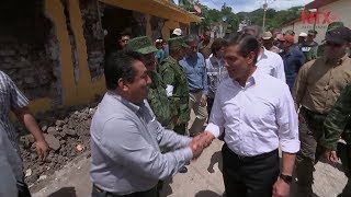 Peña Nieto supervisa en Puebla labores de auxilio por sismo