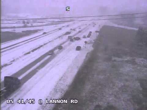 Wisconsin Dept. of Transportation camera catches a chain reaction of crashes near Germantown, Wis. December 8th, 2013 Wisconsin Dept. of Transportation camera catches a chain reaction of crashes near Germantown, Wis. December 8th, 2013