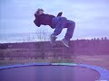 Palm Tree Legends-Hulio jumps on Robs trampoline