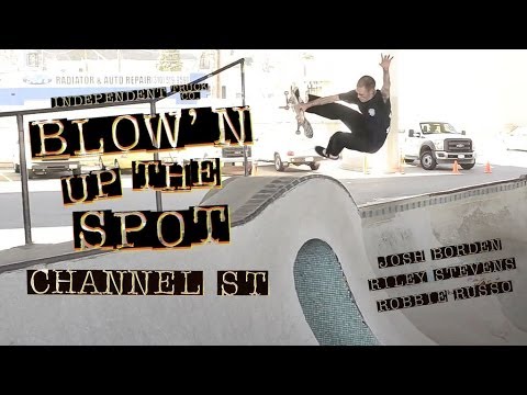 Street - Josh Borden, Robbie Russo and Riley Stevens work out some savage lines at Channel St. in this Blowin Up The Spot for Independent Trucks and Strangenotes. Full-on concrete decimation!