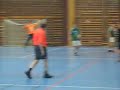 Hannes trycker in 22-20 i nättaket från linjen mot Skurup