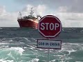 Greenpeace swimmer tells cod fishing trawler to stop